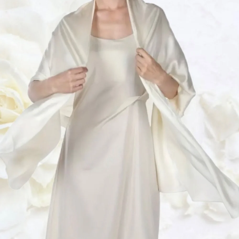 Luxury silk scarf white 100%